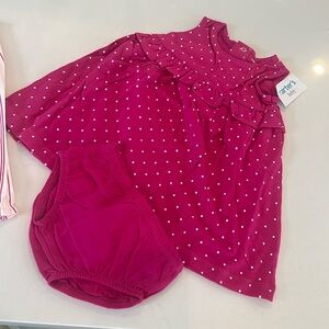 Carters, (Pink and White) 12 month baby girl 3 piece set